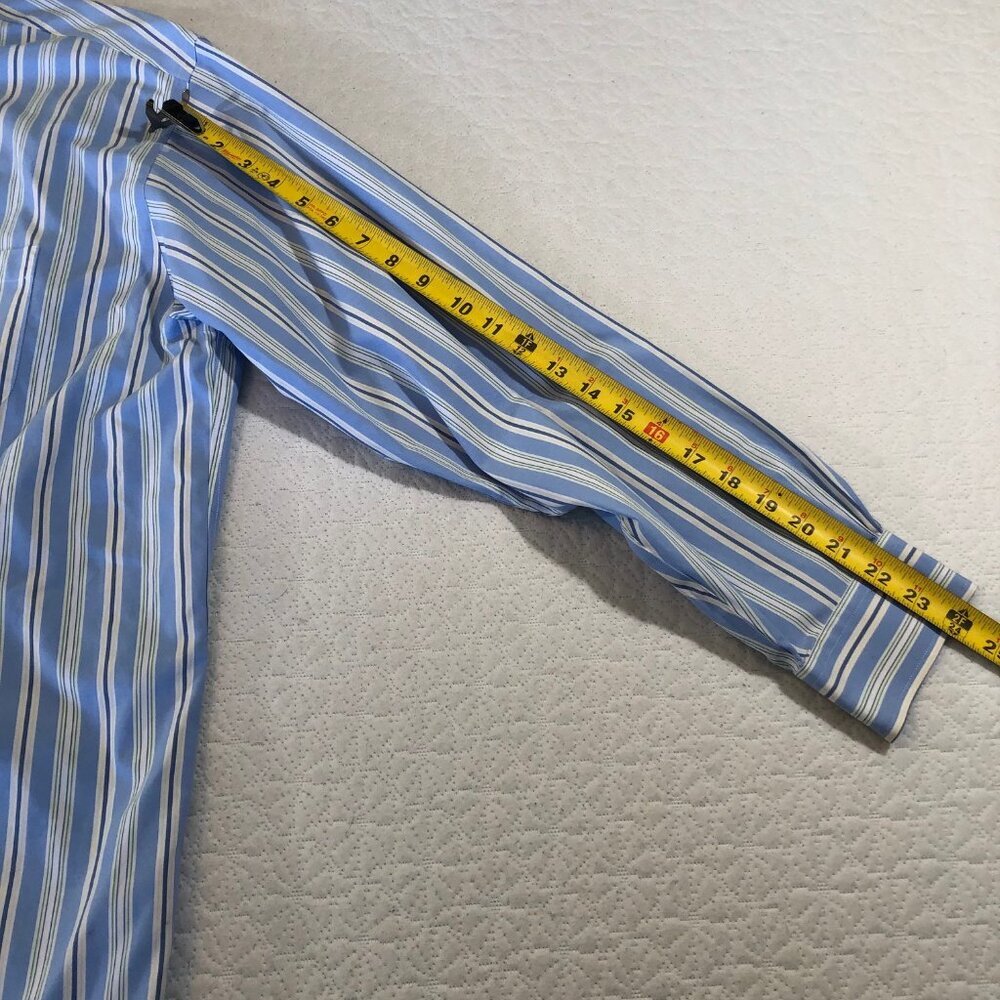 Brooks Brothers 1818 Mens Size Large Non-Iron Shirt 100% Cotton Blue Stripe - Picture 8 of 9